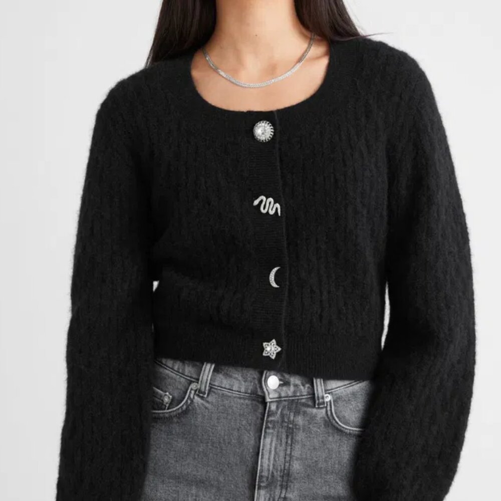 & OTHER STORIES Novelty Button Alpaca Blend Cardigan